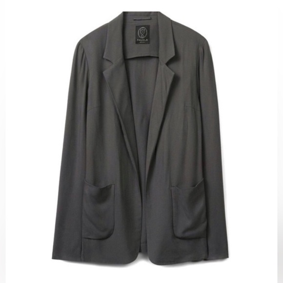Aritzia Talula Kent Blazer Jacket Open Front Lightweight Drapey Gray Sz 4 Woman - Picture 1 of 5